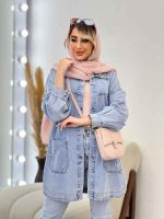 مانتو جین برش دار کد 4672 - تصویر 15
