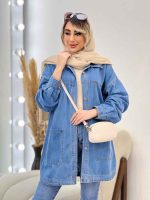 مانتو جین برش دار کد 4672 - تصویر 3