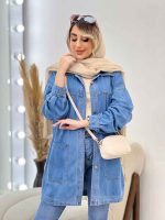 مانتو جین برش دار کد 4672 - تصویر 5