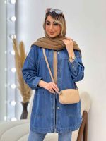 مانتو جین برش دار کد 4672 - تصویر 6