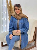 مانتو جین برش دار کد 4672 - تصویر 4