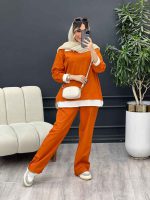 مانتو شلوار جلو بسته یقه دار کد 4786 - تصویر 14