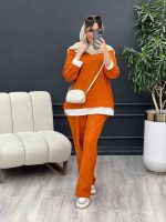 مانتو شلوار جلو بسته یقه دار کد 4786 - تصویر 7
