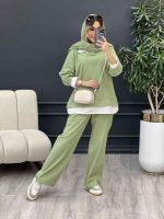 مانتو شلوار جلو بسته یقه دار کد 4786 - تصویر 18