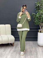 مانتو شلوار جلو بسته یقه دار کد 4786 - تصویر 17