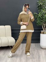 مانتو شلوار جلو بسته یقه دار کد 4786 - تصویر 3