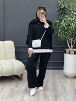 مانتو شلوار جلو بسته یقه دار کد 4786 - تصویر 15