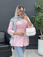 مانتو لینن کمر کش تک دکمه کد 4529 - تصویر 11