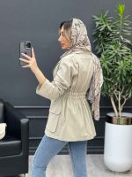 مانتو لینن کمر کش تک دکمه کد 4529 - تصویر 9
