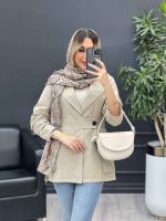 مانتو لینن کمر کش تک دکمه کد 4529 - تصویر 7