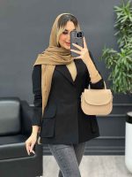 مانتو لینن کمر کش تک دکمه کد 4529 - تصویر 13