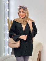 مانتو دو دکمه آستین برش دار کد 4418 - تصویر 7