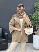 مانتو لینن بند نما جیب دکمه کد 4448 - تصویر 14