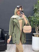 مانتو لینن بند نما جیب دکمه کد 4448 - تصویر 9