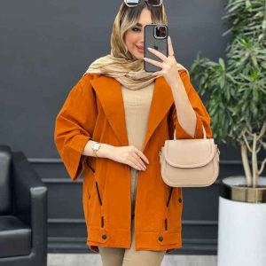 مانتو لینن بند نما جیب دکمه کد 4448