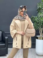 مانتو لینن بند نما جیب دکمه کد 4448 - تصویر 2