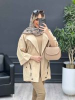 مانتو لینن بند نما جیب دکمه کد 4448 - تصویر 7