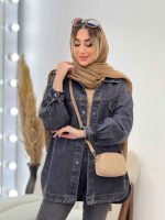 مانتو جین برش دار دو جیب پاکتی کد 4677 - تصویر 11