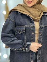 مانتو جین برش دار دو جیب پاکتی کد 4677 - تصویر 14