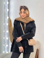 مانتو جین برش دار پشت پیله کد 4674 - تصویر 2