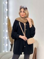 مانتو طرح چروک دو جیب کد 4571 - تصویر 6