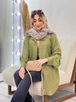 مانتو طرح چروک دو جیب کد 4571 - تصویر 15