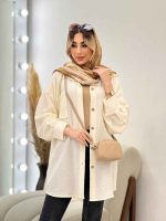 مانتو طرح چروک دو جیب کد 4571 - تصویر 9