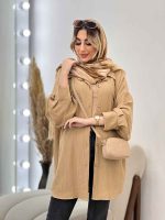 مانتو طرح چروک دو جیب کد 4571 - تصویر 12