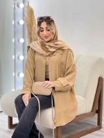 مانتو طرح چروک دو جیب کد 4571 - تصویر 7