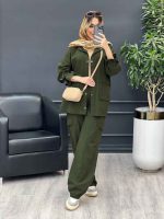 مانتو شلوار آستین بند دو جیب پاکتی کد 4666 - تصویر 5