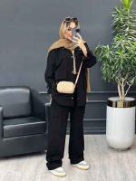مانتو و شلوار آستین بندی دو جیب پاکتی کد 4730 - تصویر 12