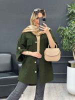 مانتو دکمه چوبی دو جیب پاکتی کد 4667 - تصویر 7