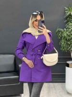 مانتو کمردار دو جیب کد 4381 - تصویر 15