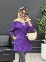 مانتو کمردار دو جیب کد 4381