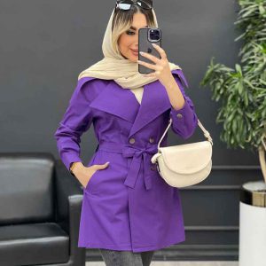 مانتو کمردار دو جیب کد 4381