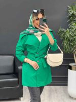 مانتو کمردار دو جیب کد 4381 - تصویر 14