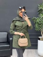 مانتو کمردار دو جیب کد 4381 - تصویر 10