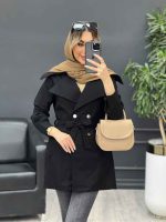 مانتو کمردار دو جیب کد 4381 - تصویر 7