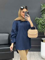 مانتو کراش یقه بند دار کد 4656 - تصویر 9