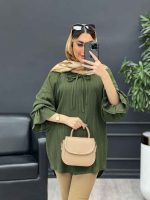 مانتو کراش یقه بند دار کد 4656 - تصویر 14