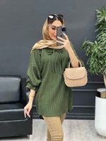 مانتو کراش یقه بند دار کد 4656 - تصویر 7