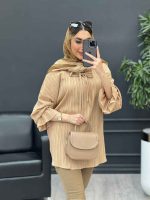 مانتو کراش یقه بند دار کد 4656 - تصویر 6