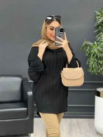 مانتو کراش یقه بند دار کد 4656 - تصویر 5