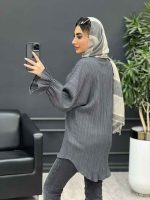 مانتو کراش یقه بند دار کد 4656 - تصویر 10