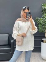 مانتو کراش یقه بند دار کد 4656 - تصویر 4