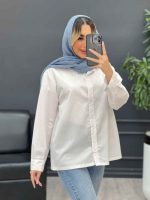 شومیز ساده سفید کد 4540 - تصویر 2
