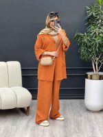 ست مانتو و شلوار دو جیب پاکتی کد 4658 - تصویر 2