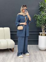 ست مانتو و شلوار دو جیب پاکتی کد 4658 - تصویر 8