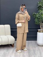 ست مانتو و شلوار دو جیب پاکتی کد 4658 - تصویر 3