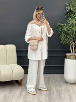 ست مانتو و شلوار دو جیب پاکتی کد 4658 - تصویر 5